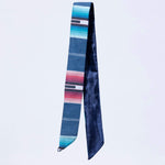 Blue Genes Navy Blue, Teal & Pink Satin Lined Tie Headband