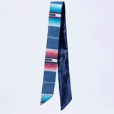 Blue Genes Navy Blue, Teal & Pink Satin Lined Tie Headband