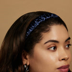 Bayou Dark Blue Satin Ruched Headband