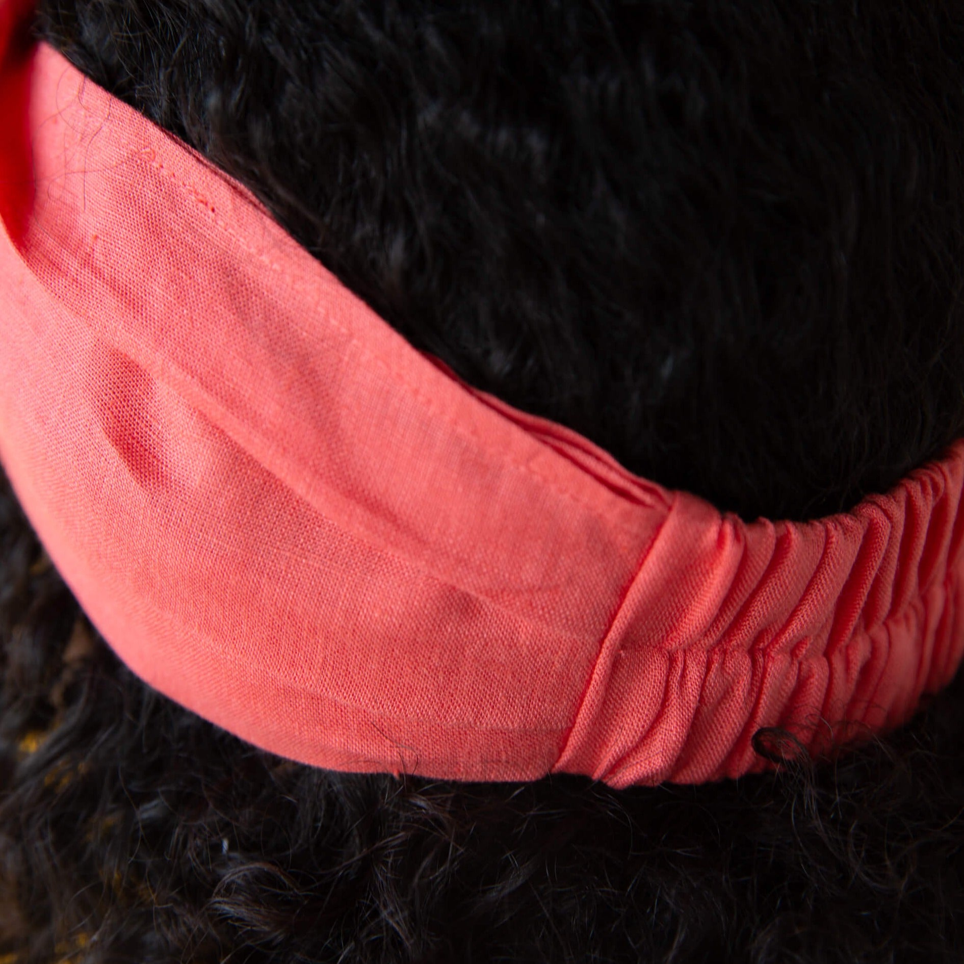 Bubble Gum Pink Linen Twisted Headband
