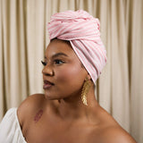 Currant Light Pink & White Stripe Woven Cotton Headwrap