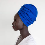 Basin Ble Solid Blue Cotton Headwrap