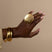 Chaka Round Hammered Gold-Plated Ring