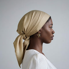 Champagne Tan San Wash Satin Head Scarf