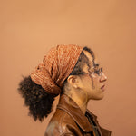 Golden Caramel Rooibos Stripe Rayon Headwrap