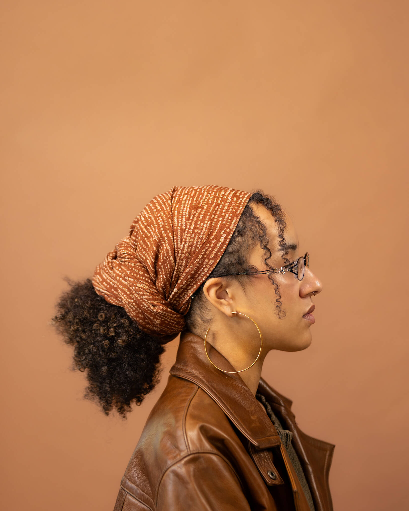 Golden Caramel Rooibos Stripe Rayon Headwrap