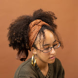 Golden Caramel Rooibos Stripe Rayon Headwrap