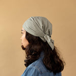 Fèy Forest Green Stripe Cotton Triangle Bandana