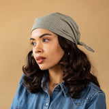 Fèy Forest Green Stripe Cotton Triangle Bandana