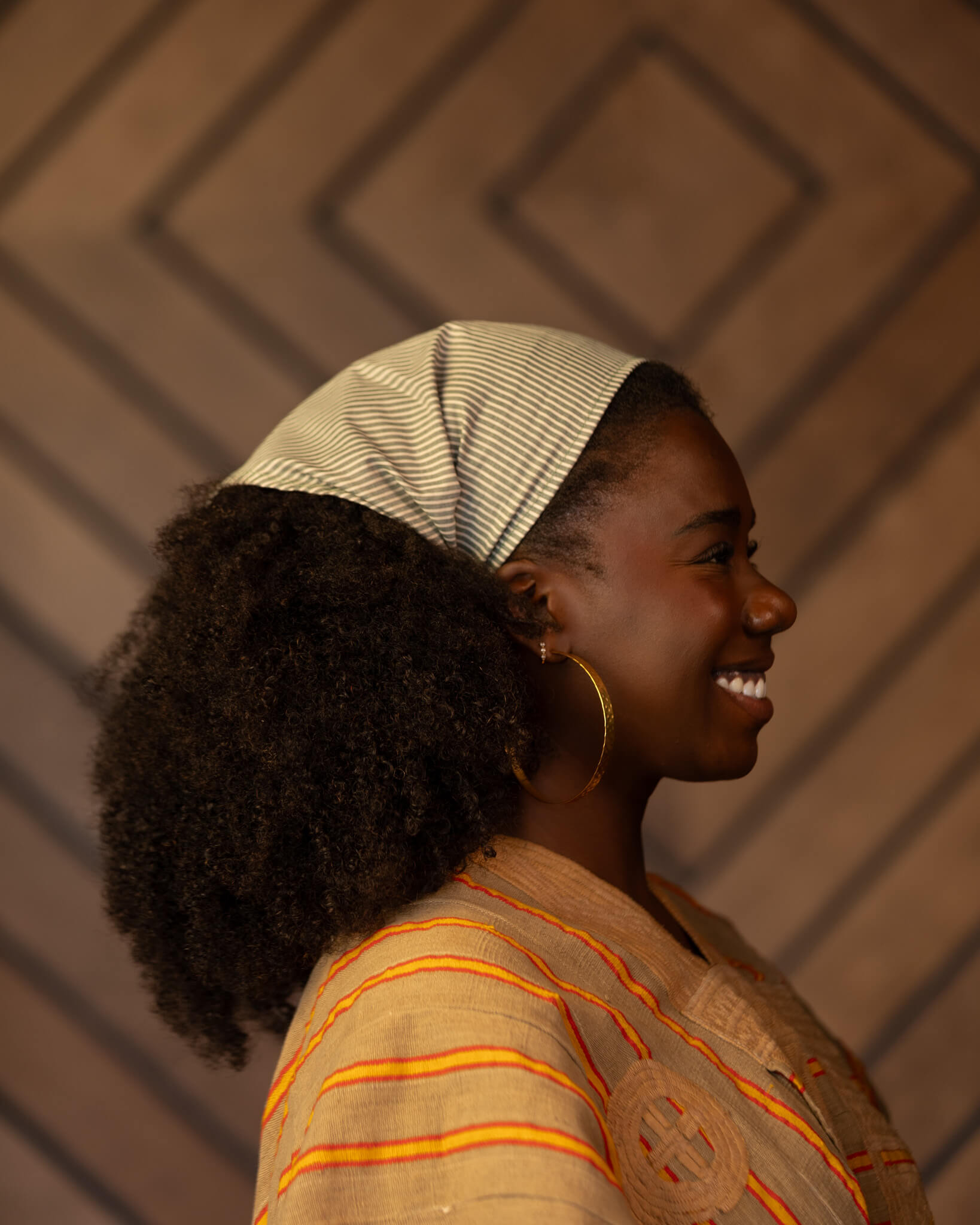 Fèy Forest Green Stripe Cotton Triangle Bandana