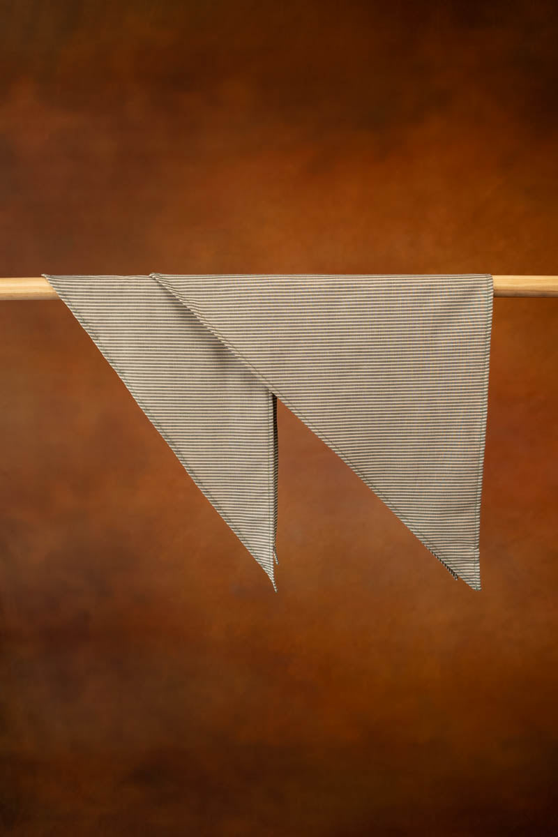 Fèy Forest Green Stripe Cotton Triangle Bandana