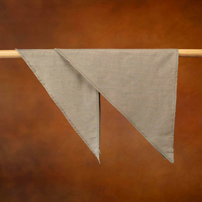 Fèy Forest Green Stripe Cotton Triangle Bandana