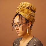 Ginger Oolong Mustard Yellow Paisley Print Rayon Headwrap