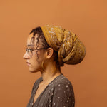 Ginger Oolong Mustard Yellow Paisley Print Rayon Headwrap