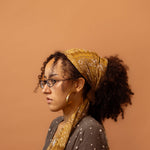 Ginger Oolong Mustard Yellow Paisley Print Rayon Headwrap