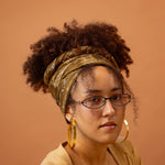 Olive Green Oolong Paisley Print Rayon Headwrap