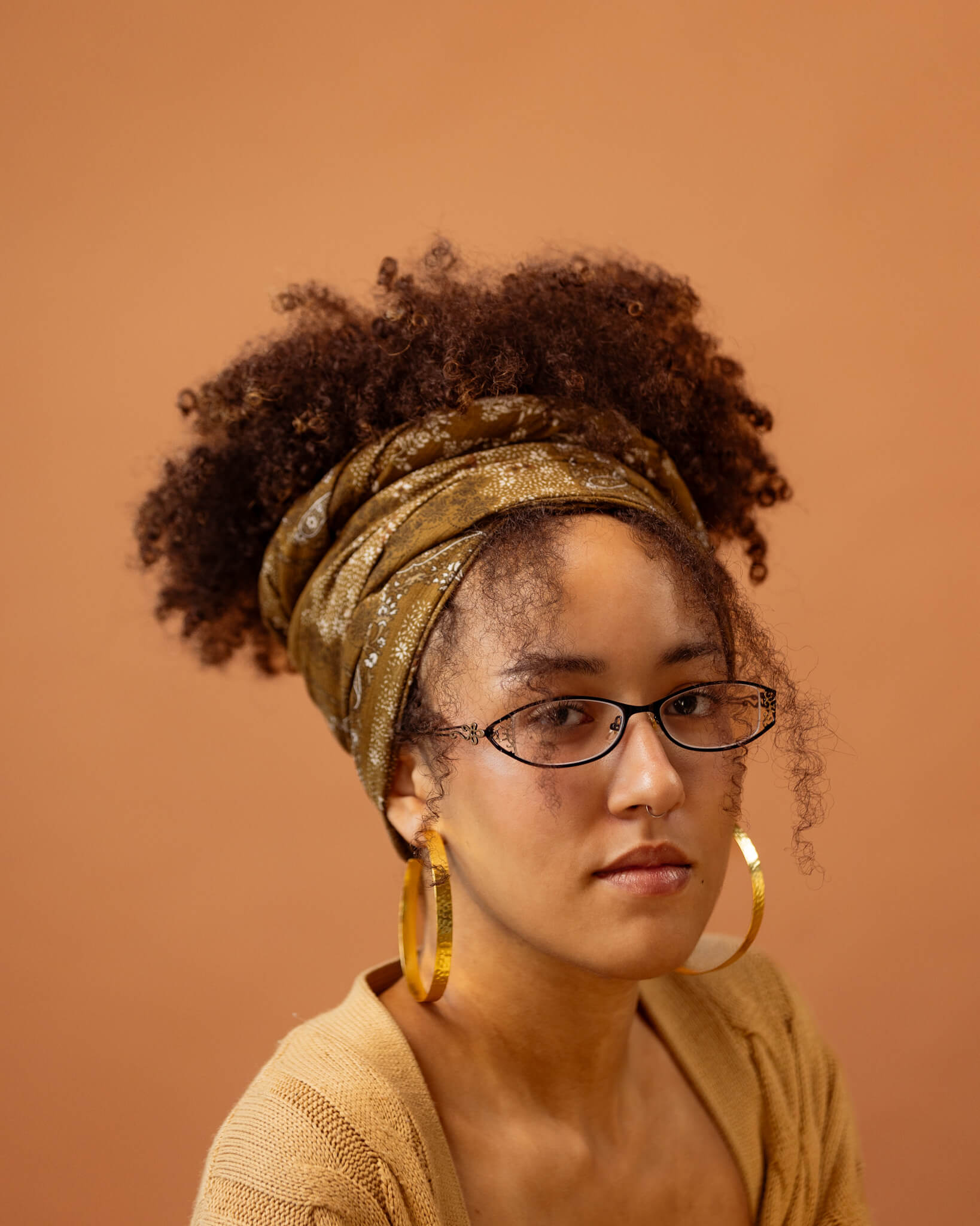 Olive Green Oolong Paisley Print Rayon Headwrap