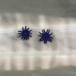 Haiti Design Co - Sunburst Navy Blue Glass Bead Earrings