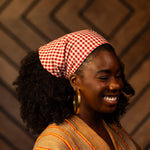 Kokoriko Wine Red Gingham Cotton Triangle Bandana