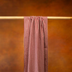 Kokoriko Wine Red Gingham Cotton Headwrap