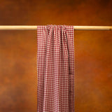 Kokoriko Wine Red Gingham Cotton Headwrap