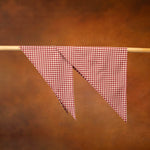 Kokoriko Wine Red Gingham Cotton Triangle Bandana