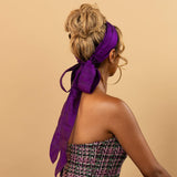 Majesty Deep Purple Silk WrapTie Pleaded Headband