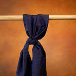 Minuit Deep Navy Blue Silk Evening Headwrap