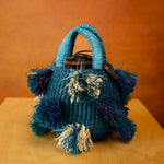 AAKS Nowa Bowl Blue Raffia Bag