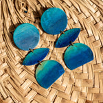 We Dream In Colour Ombre Green & Blue 3 Layer Drop Earrings - Oberoi Earrings