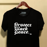 T-shirt Protégez la paix noire pour femmes