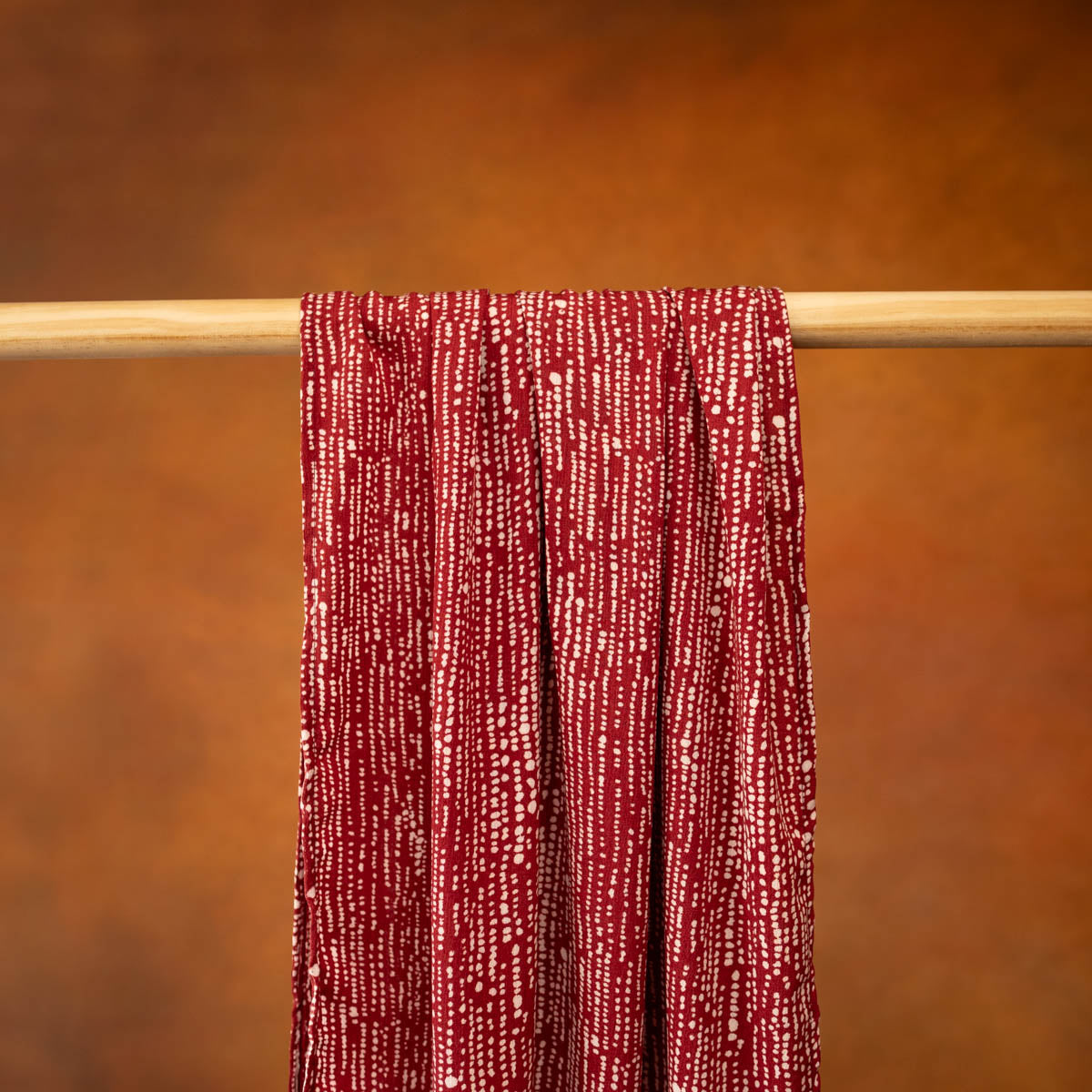 Red Rooibos Spotted Stripe Rayon Headwrap