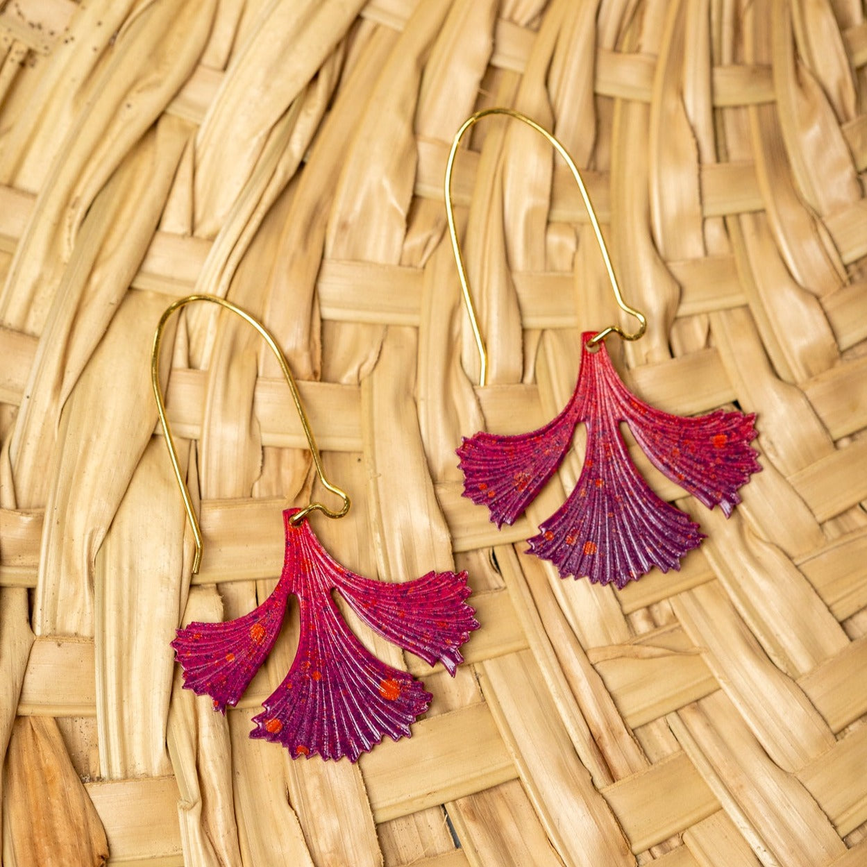 We Dream In Colour Tropical Sunset S. Kalina Ombre Red Elegant Drop Earrings