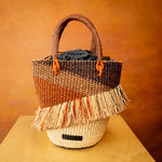 AAKS Tia Ruffle Raffia Bag