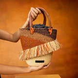 AAKS Tia Ruffle Raffia Bag