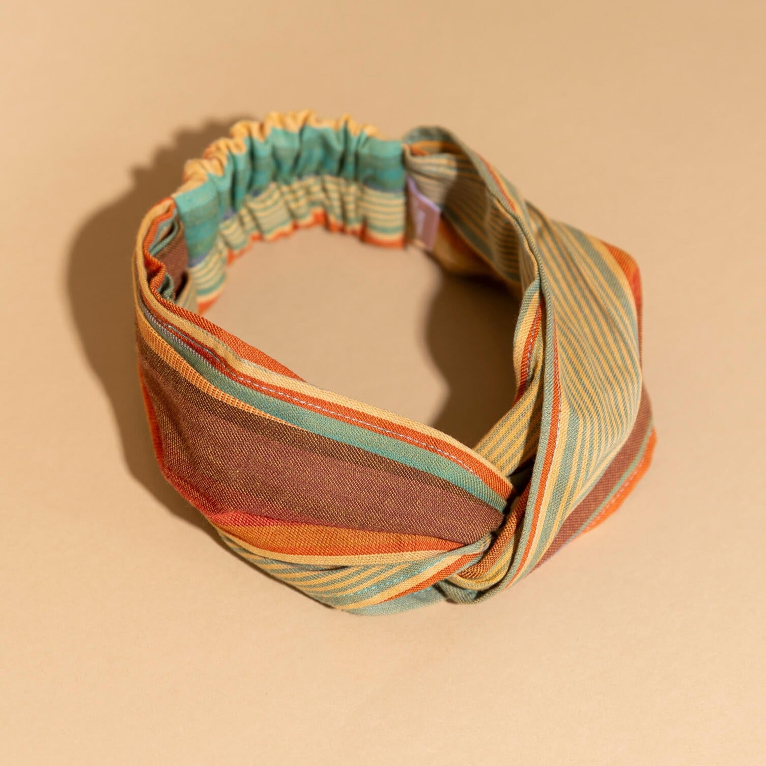 Can't Elope Yellow & Teal Stripes Woven Cotton Headband