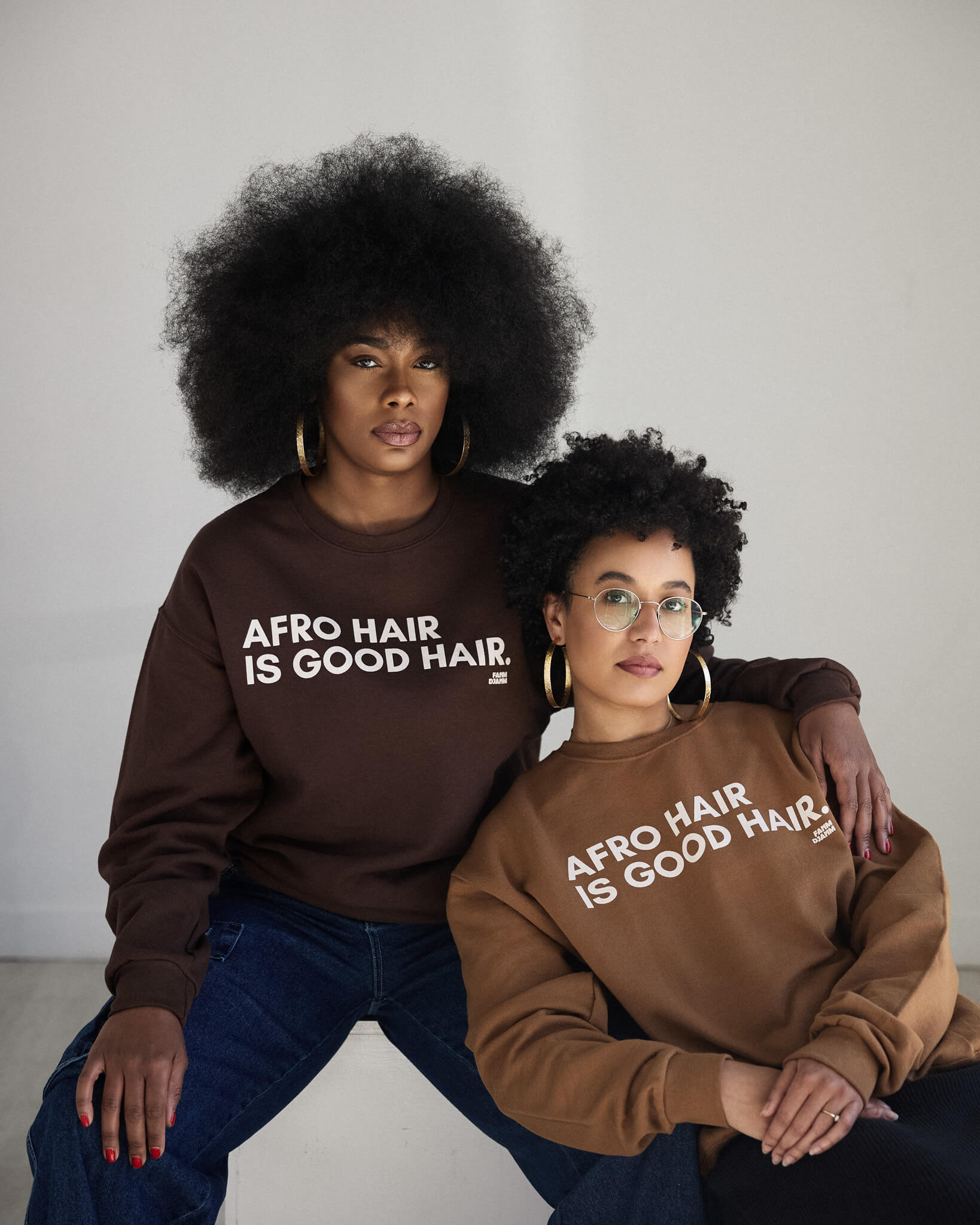 BOLD Afro Hair Is Good Hair Crewneck Sweatshirt - Light Brown