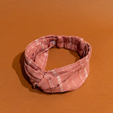 Aruba Light Pink Stripe Woven Cotton Twisted Headband