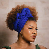 Azure Crinkle Flow Headwrap