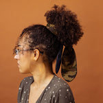 Camo Meil Camouflage & Dark Blue Denim Double-Sided Tie Headband