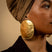 Chaka Oval Large Hammered Gold-Plated Earrings