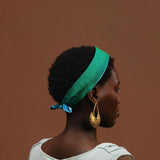 Faerie Turquoise-Green Silk Satin-lined Tie Headband
