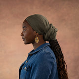 Fog Smokey Green Stretch Rib Knit Headwrap