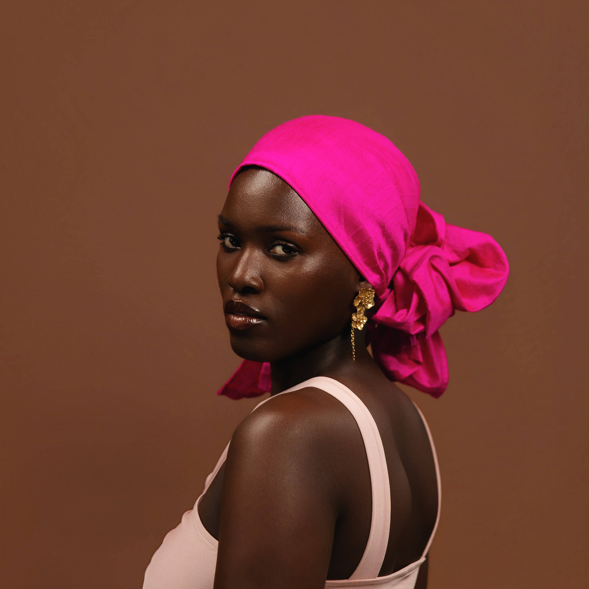 Fuxia Silk Headwrap