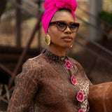 Fuxia Silk Headwrap