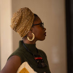 Ginger Oolong Mustard Yellow Paisley Print Rayon Headwrap