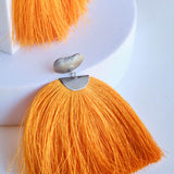Haiti Design Co. - Nathalie Fringe Orange Earrings Final