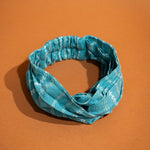 Mauritius Teal Stripe Woven Cotton Twisted Headband