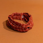 Namibia Rust-Red Stripe Woven Cotton Twisted Headband