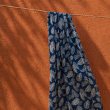 Navy Frond Crinkle Flow Headwrap